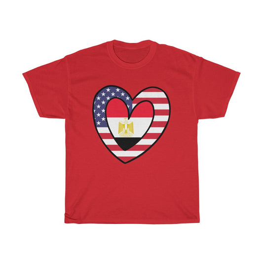 American Egypt Flag Inner Heart Tee | Unisex Egyptian USA Shirt