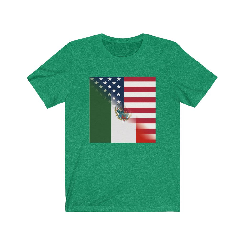 Half Mexico - America Flag Tee | USA Mexican Clothing