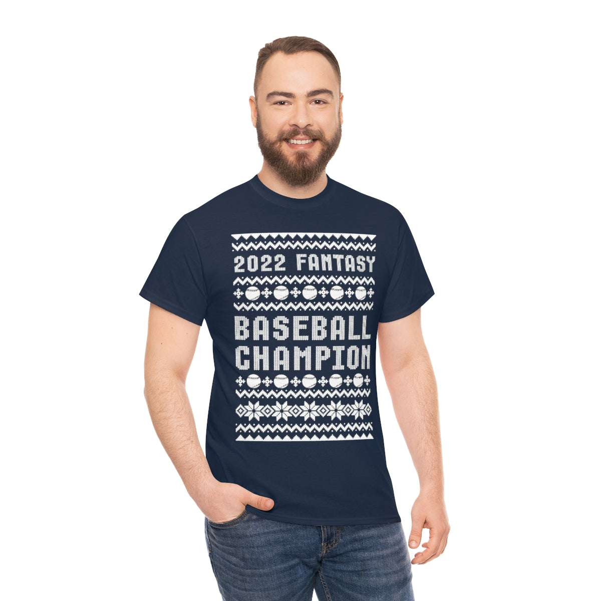 Fantasy Baseball Champion 2022 Ugly Christmas Tee Shirt | Unisex Champ T-Shirt