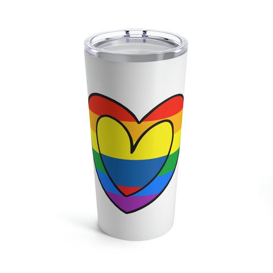 Colombian Rainbow Flag Heart Valentines Day Gift Colombia Pride Month Tumbler 20oz