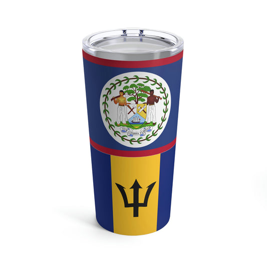 Belizean Bajan Flag Barbados Belize Tumbler 20oz