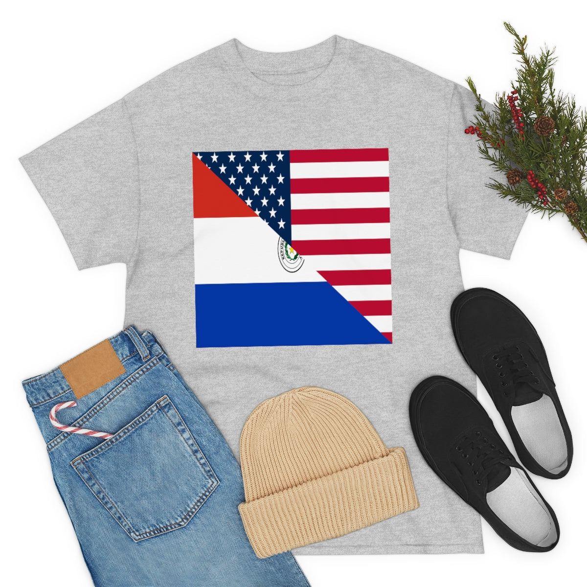 Paraguay American Flag Half Paraguyan USA T-Shirt | Unisex Tee Shirt