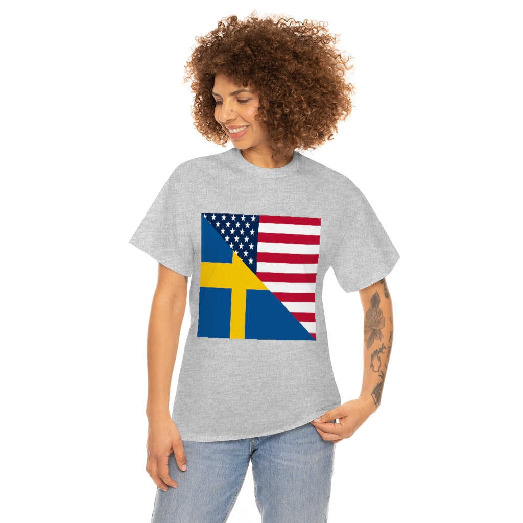 Swedish American Flag Tee Shirt | Unisex Sweden USA Tshirt