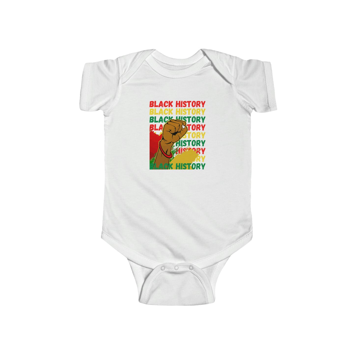 Black History Month Power Fist Baby Bodysuit | Black Excellence Boy Girl African American History