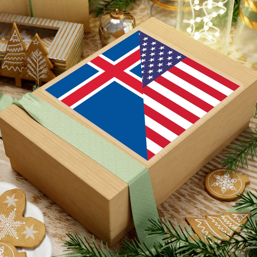 Icelander American Flag Sticker | Iceland USA Stickers