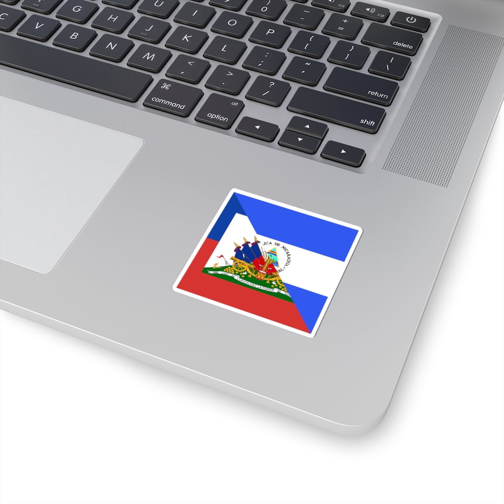 Haiti - Nicaragua Flag Sticker | Half Haitian Nicaraguan Adhesive