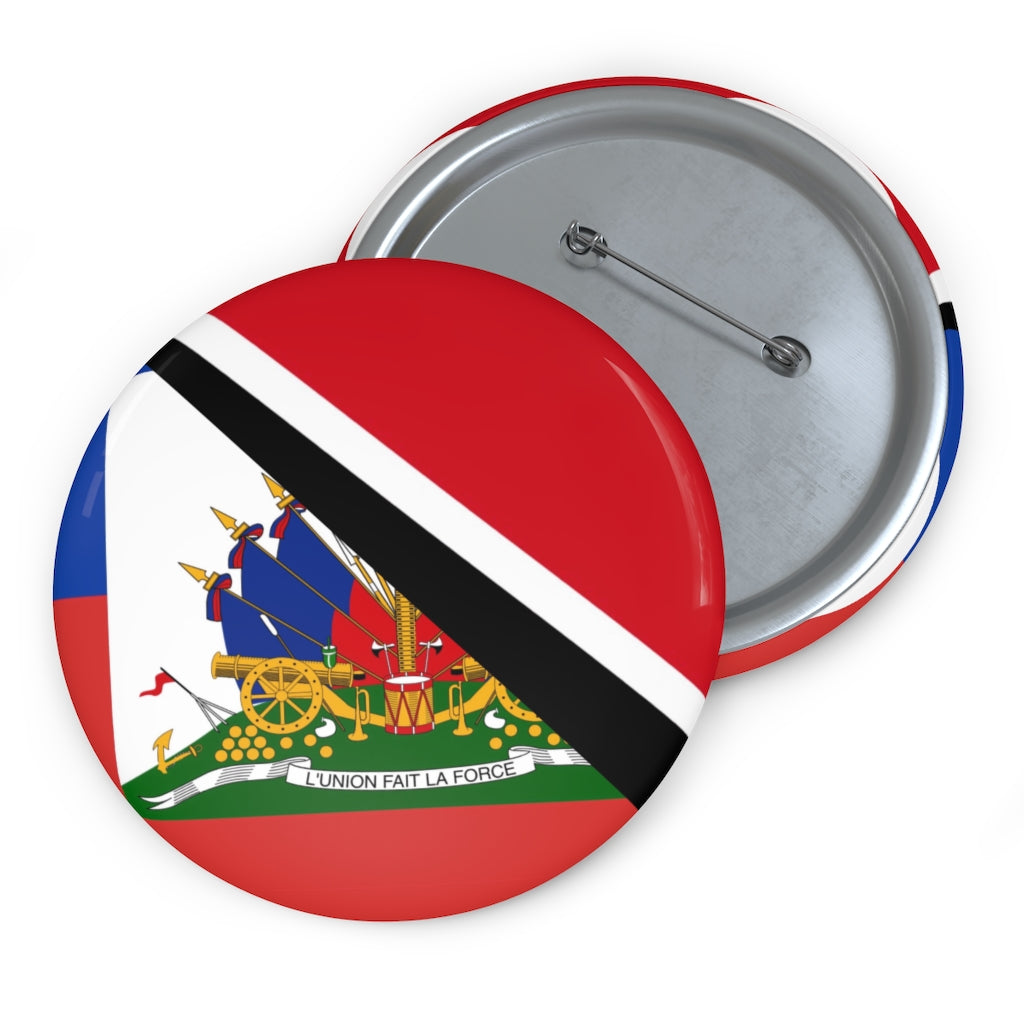 Trinidadian Haitian Flag Pin Button | Trinidad Haiti