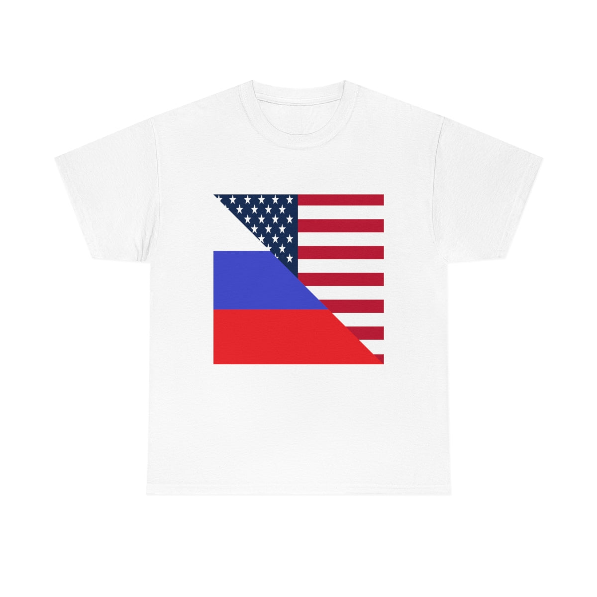 Russian American Flag Half Russia USA T-Shirt | Unisex Tee Shirt