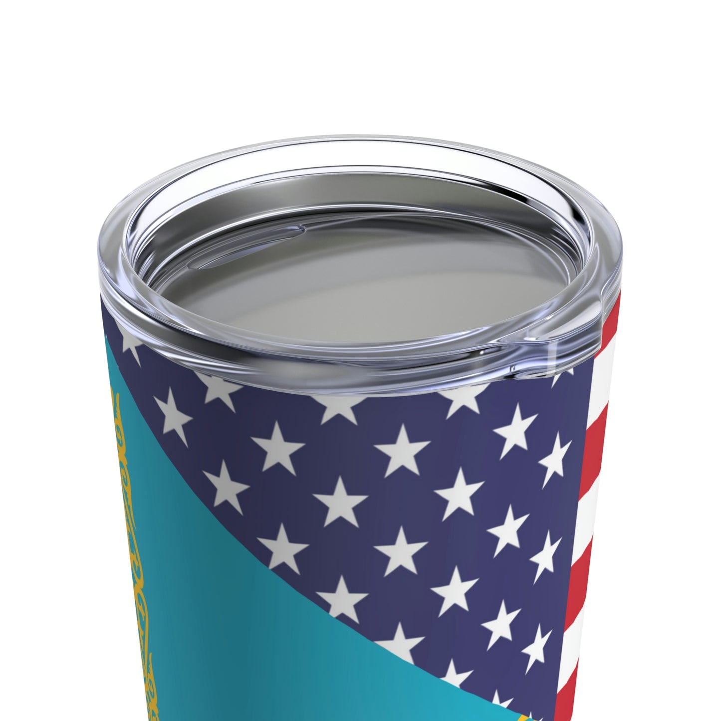 Kazakhstan American Flag USA Tumbler 20oz