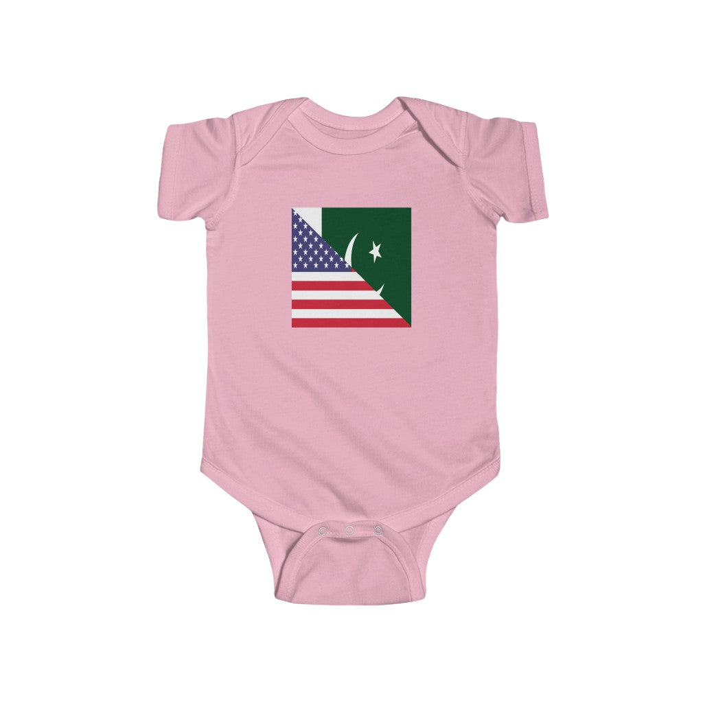 Pakistani American Flag Baby Bodysuit | Pakistan USA Newborn Boy Girl