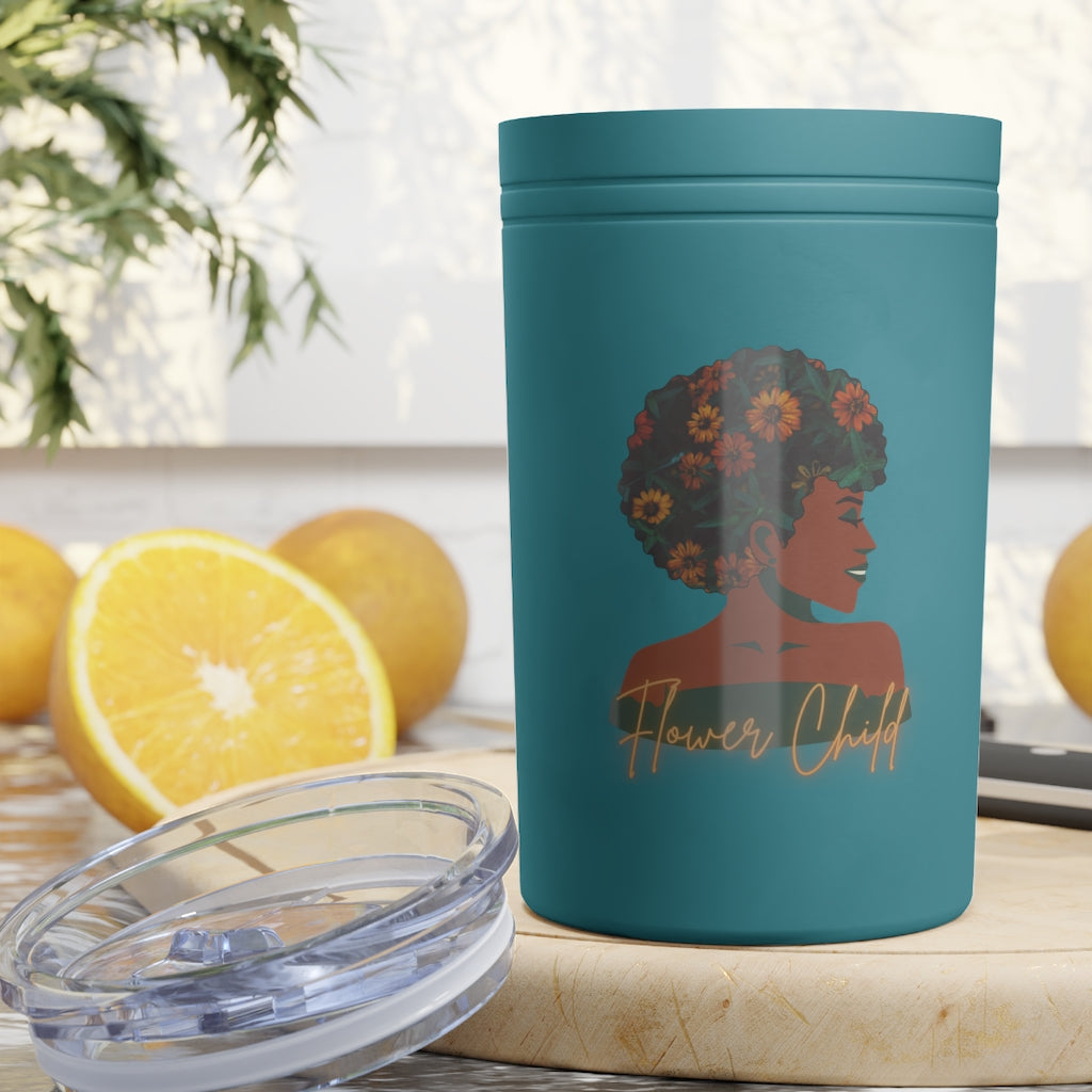 Flower Child Container | Earth Lady Vacuum Tumbler & Insulator, 11oz.