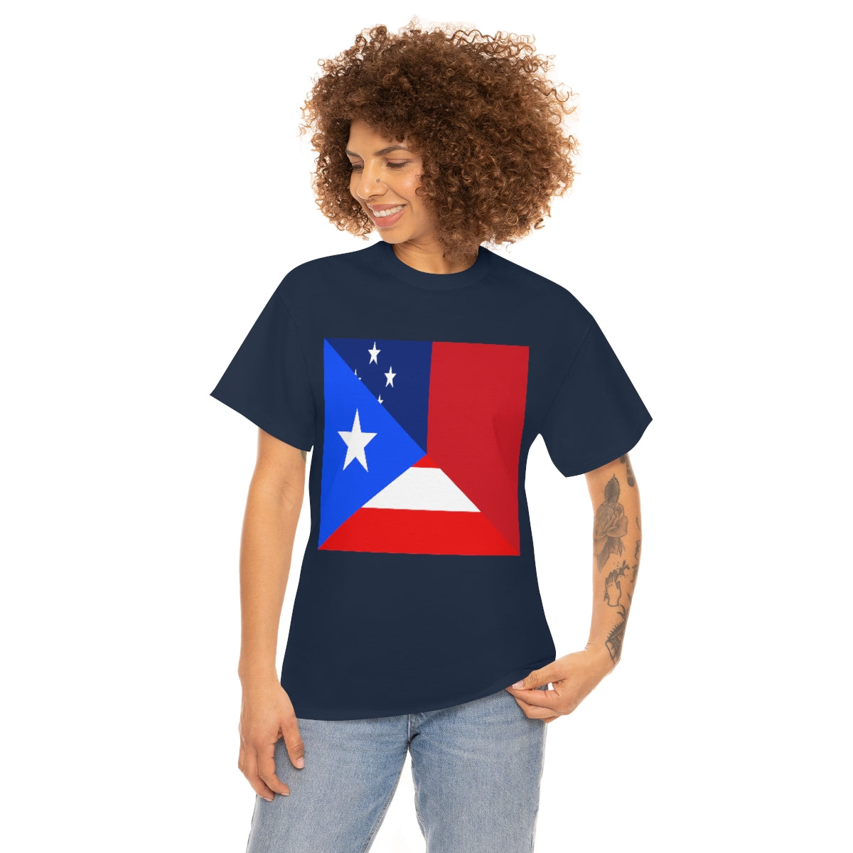 Puerto Rico Samoa Flag Half Puerto Rican Samoan T-Shirt | Unisex Tee Shirt