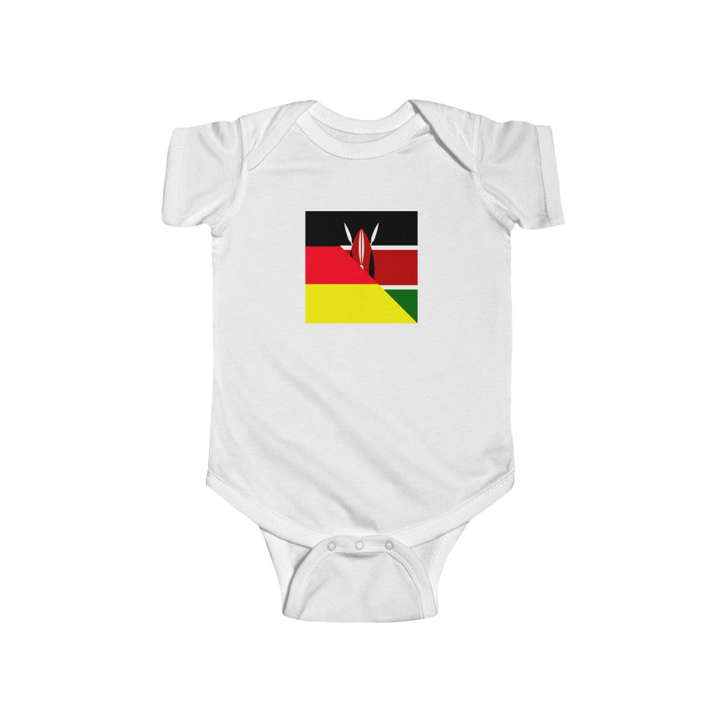 Kenyan German Flag Baby Bodysuit | Kenya Germany Newborn Boy Girl