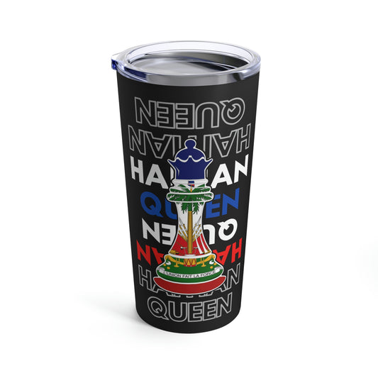 Haitian Queen Chess Piece Text | Haiti Flag Tumbler 20oz