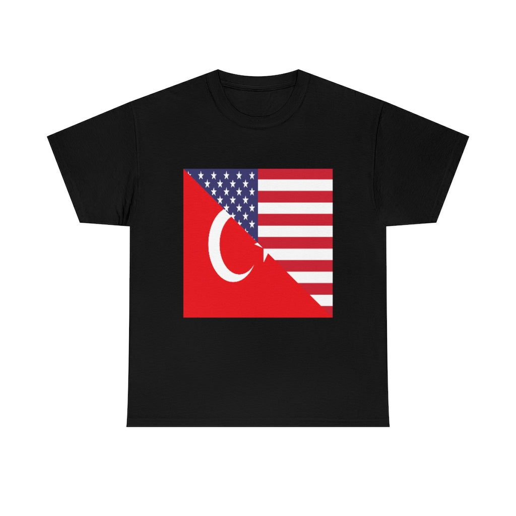 Turks American Flag Tee Shirt | Unisex Turkey USA Tshirt