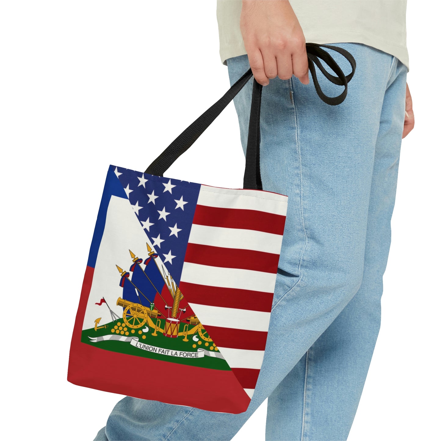 Haiti America Flag | Half Haitian American Flag Ayiti Tote Bag | Shoulder Bag