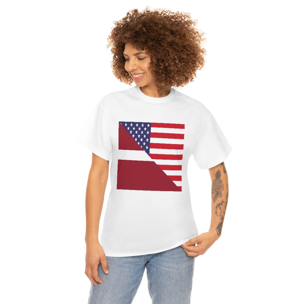 Latvian American Flag Tshirt | Unisex Latvia USA Men Women Shirt