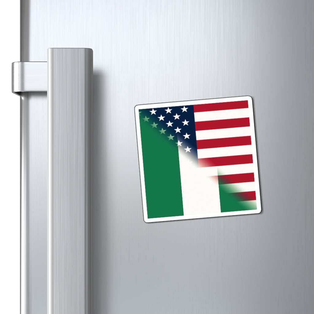 Nigeria America Flag | United States Half Nigerian Magnet