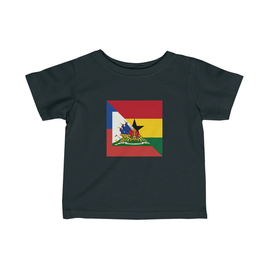 Infant Haitian Ghanaian Flag | Half Haiti Ghana Toddler Tee Shirt