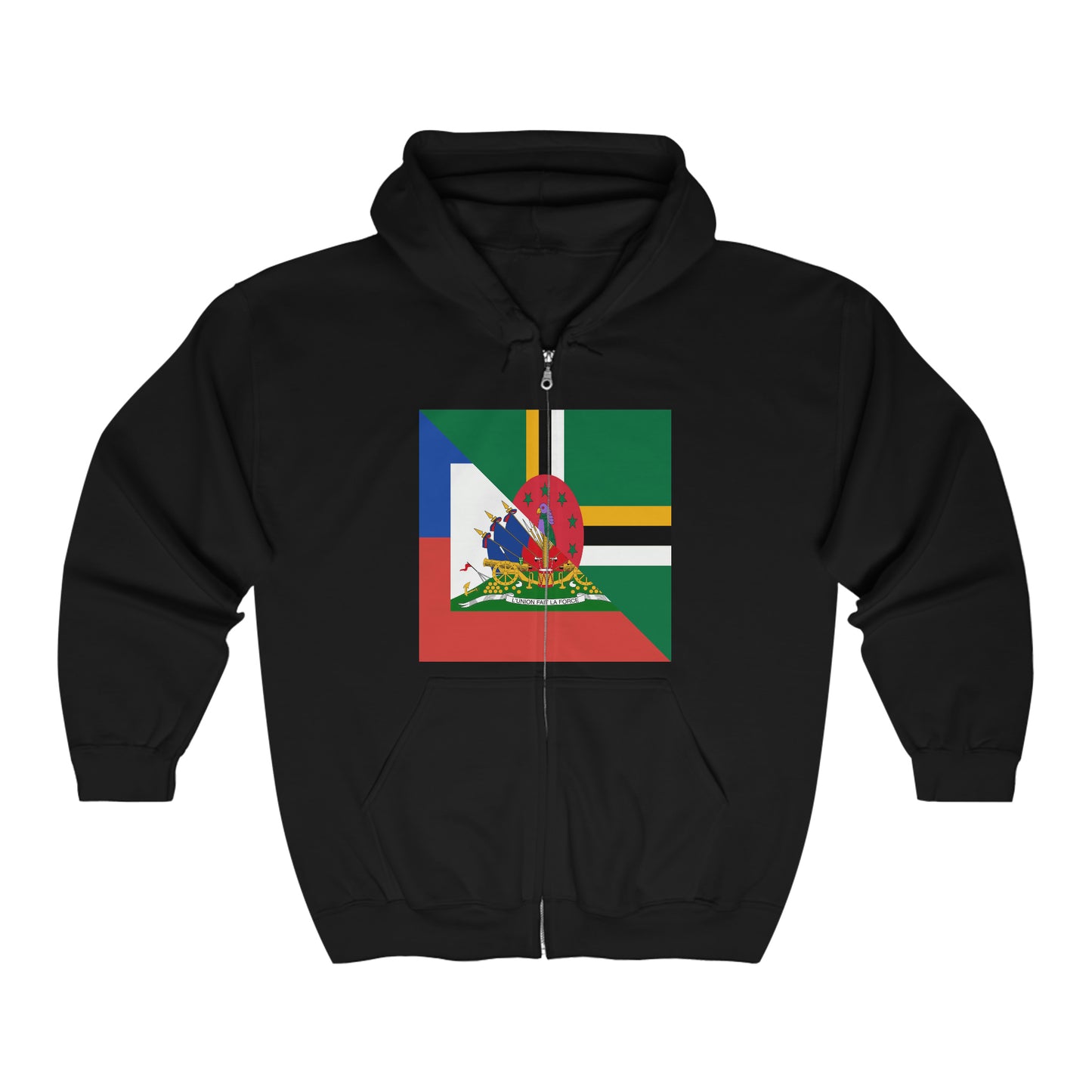 Dominica Haiti Flag Dominican Haitian Zip Hoodie | Hooded Sweatshirt