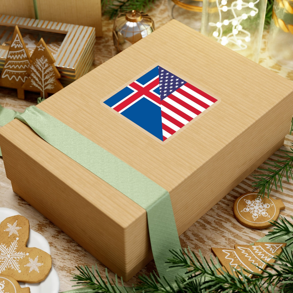 Icelander American Flag Sticker | Iceland USA Stickers