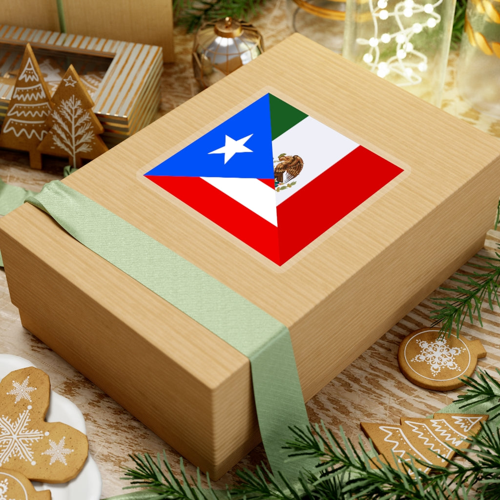 Puerto Rico Mexico Flag Sticker | Puerto Rican Mexican USA Stickers