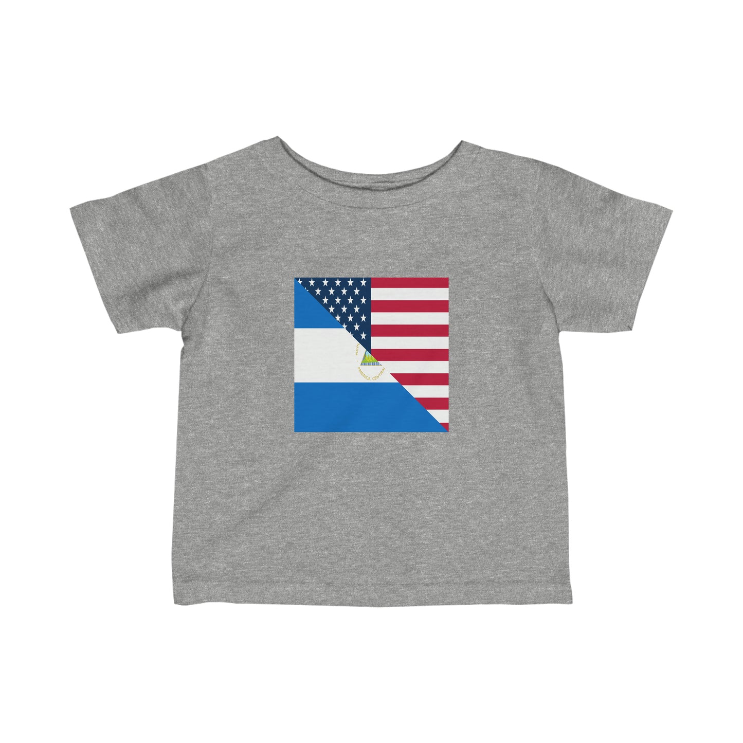 Infant Nicaraguan American Flag Half Nicaragua USA Toddler Tee Shirt