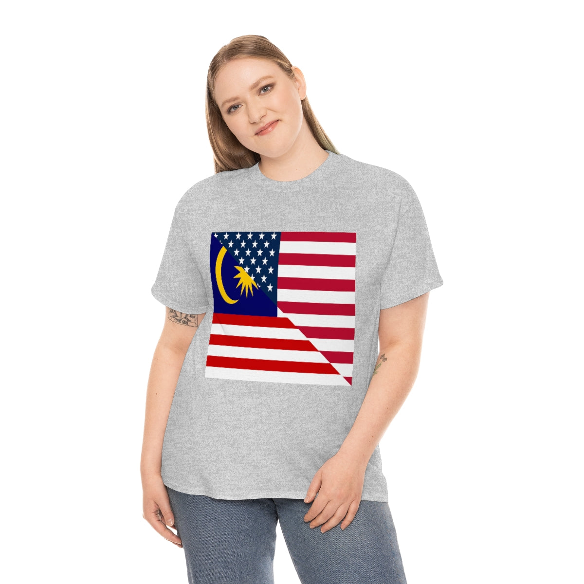 Malaysia American Flag Half Malaysian USA  T-Shirt | Unisex Tee Shirt