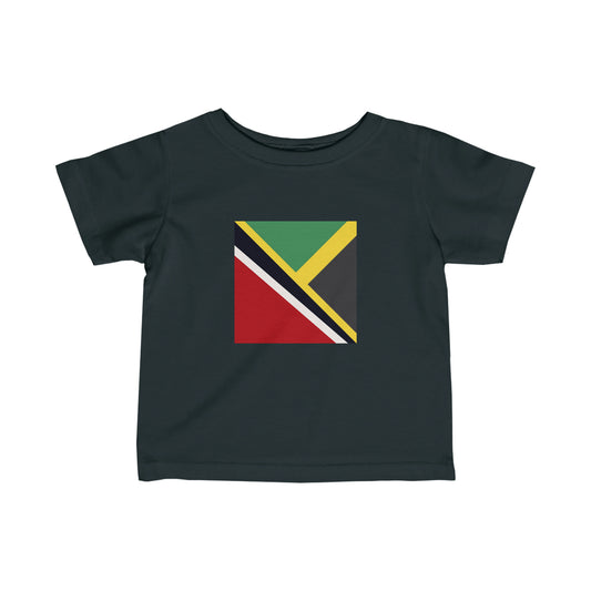 Infant Trini Jamaican Flag | Trinidad Jamaica Flag Toddler Tee Shirt