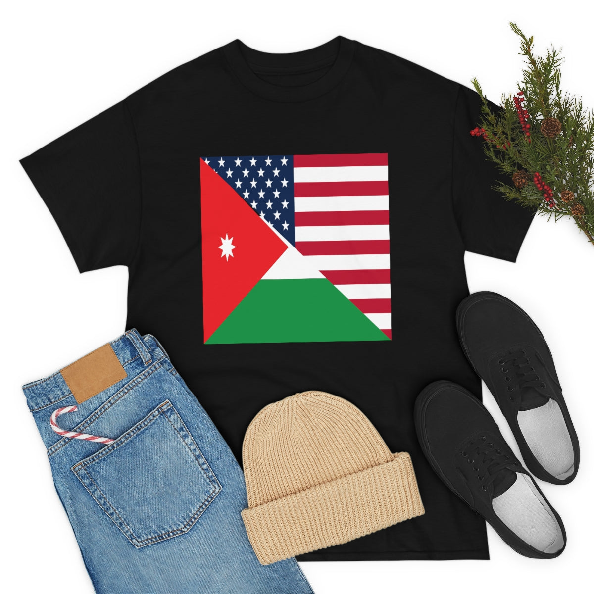 Jordan American Flag Half Jordanian USA T-Shirt | Unisex Tee Shirt