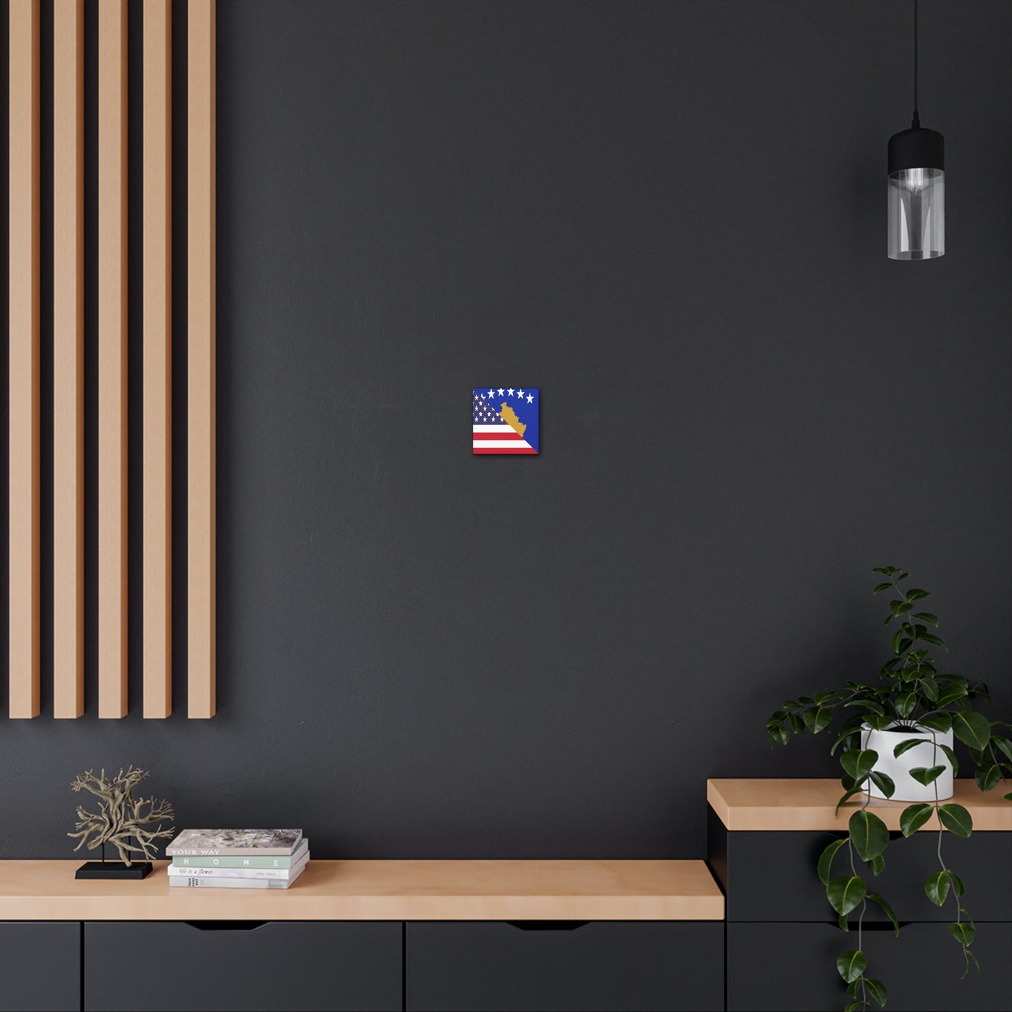 Kosovo American Flag Kosovar Canvas Gallery Wraps | Wall Art