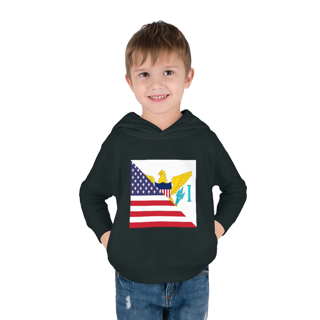 Virgin Islands American Flag Toddler Flag Pullover Fleece Hoodie