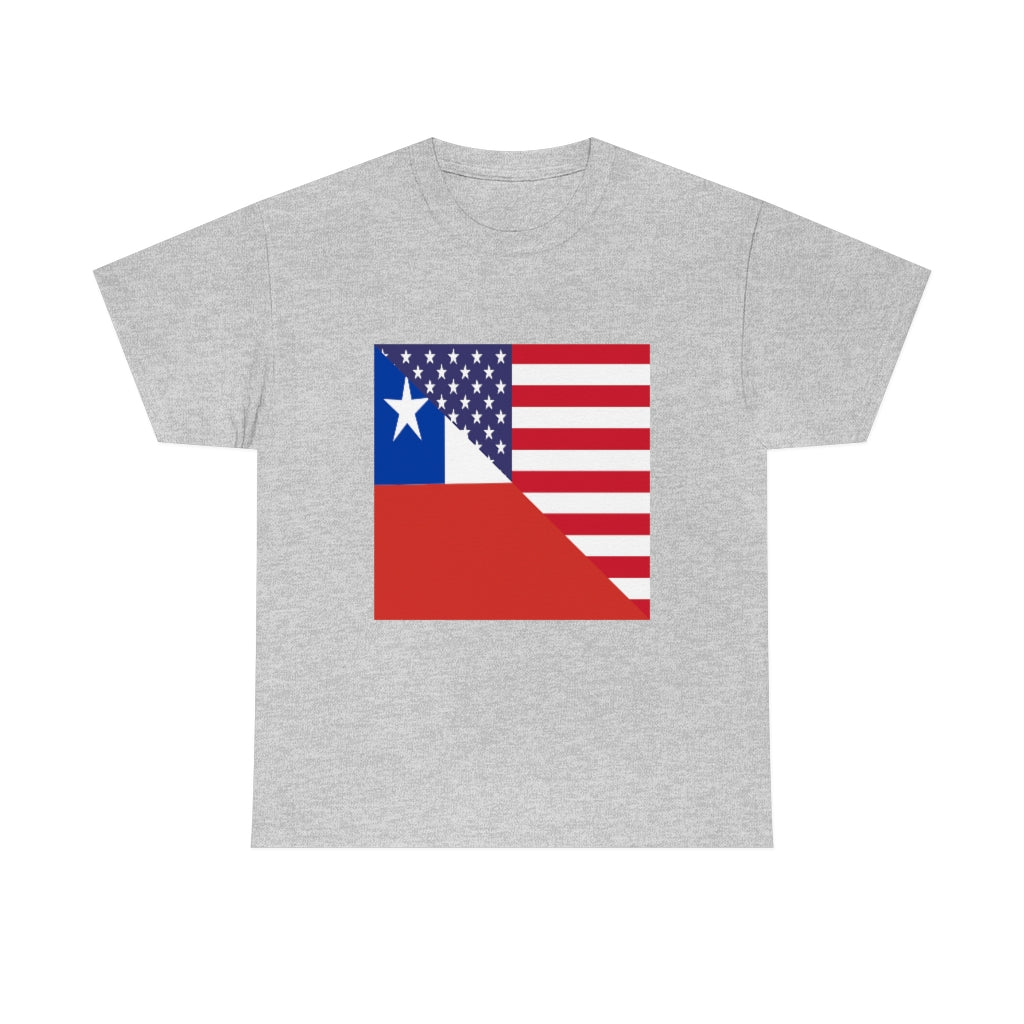 Chilean American Flag Tee Shirt | Unisex Chile USA Tshirt