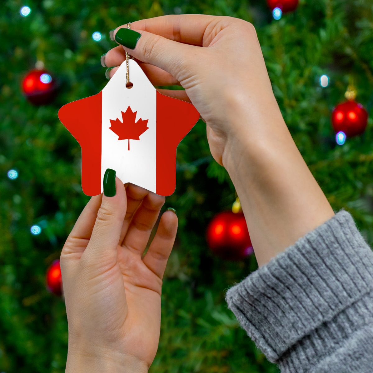 Canada Flag Ceramic Ornaments | Canadian Christmas Tree