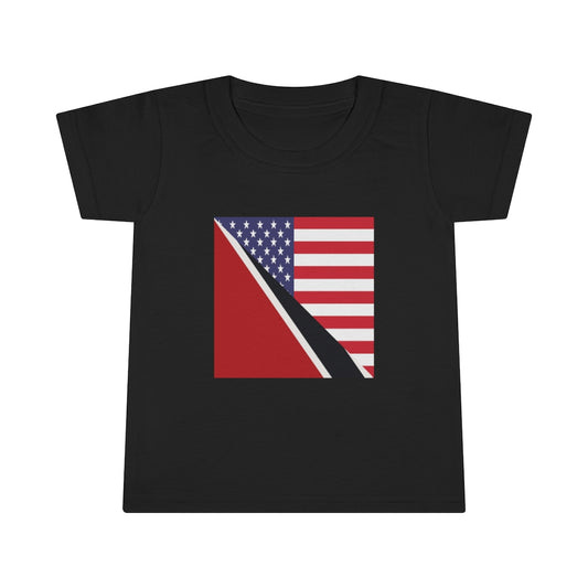 Toddler Trinidad American Flag Tee | Unisex USA Trini Trinidad and Tobago Shirt