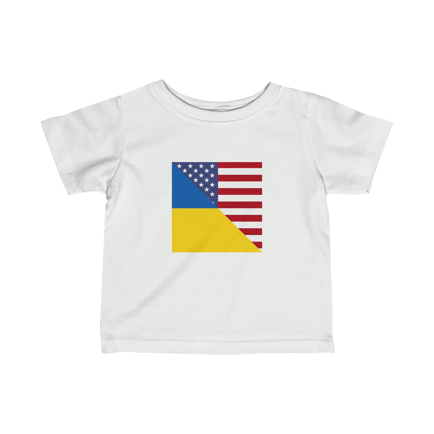 Infant Ukrainian American Flag | Half Ukraine USA Toddler Tee Shirt