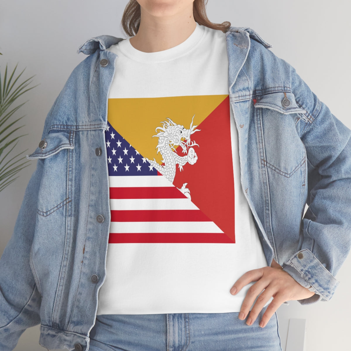 Bhutan American Flag Half Bhutanese USA T-Shirt | Unisex Tee Shirt