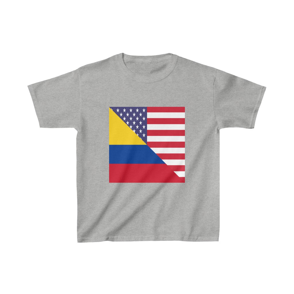 Kids Colombian American Flag Colombia USA T-Shirt | Unisex Tee Shirt