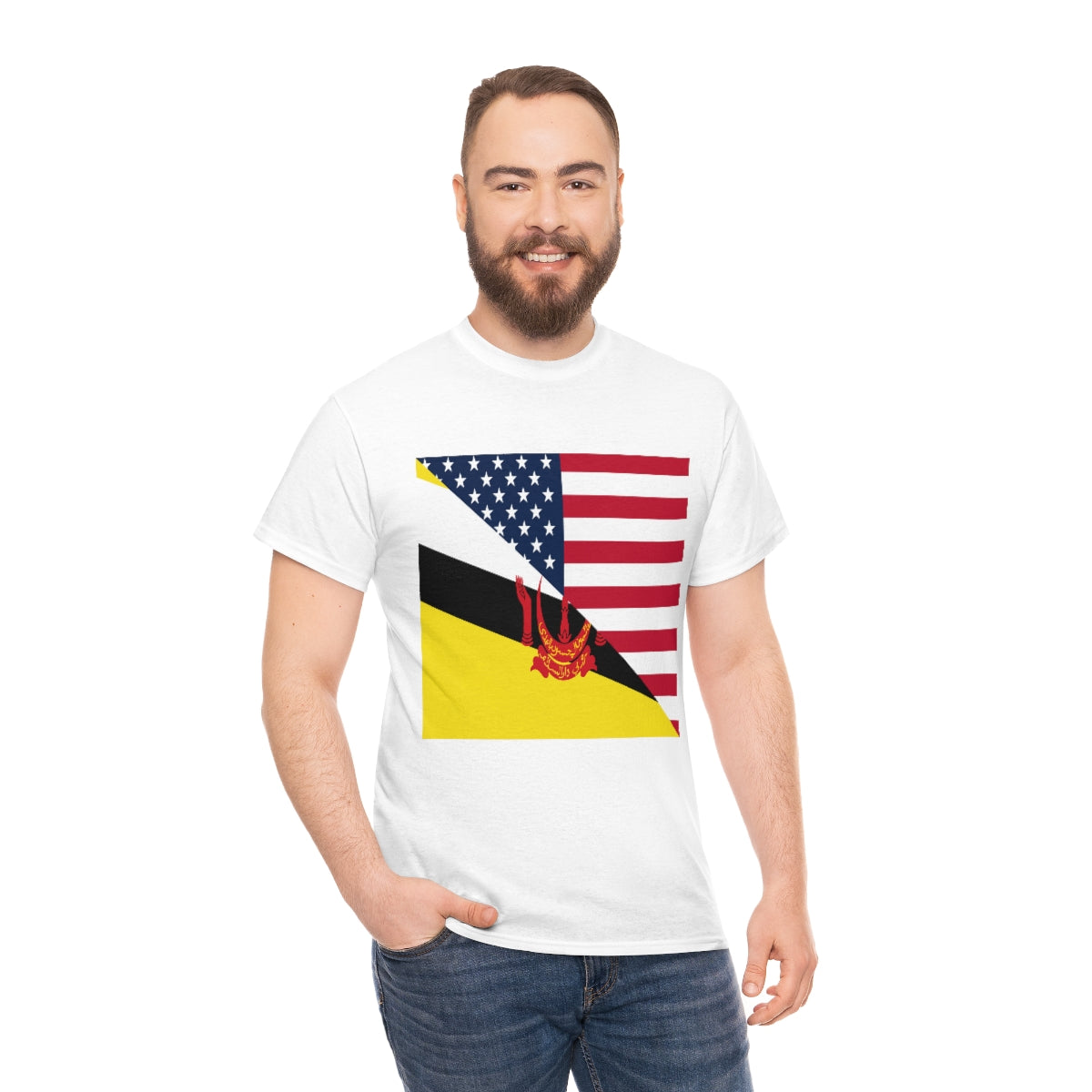 Brunei American Flag Half Bruneian USA T-Shirt | Unisex Tee Shirt