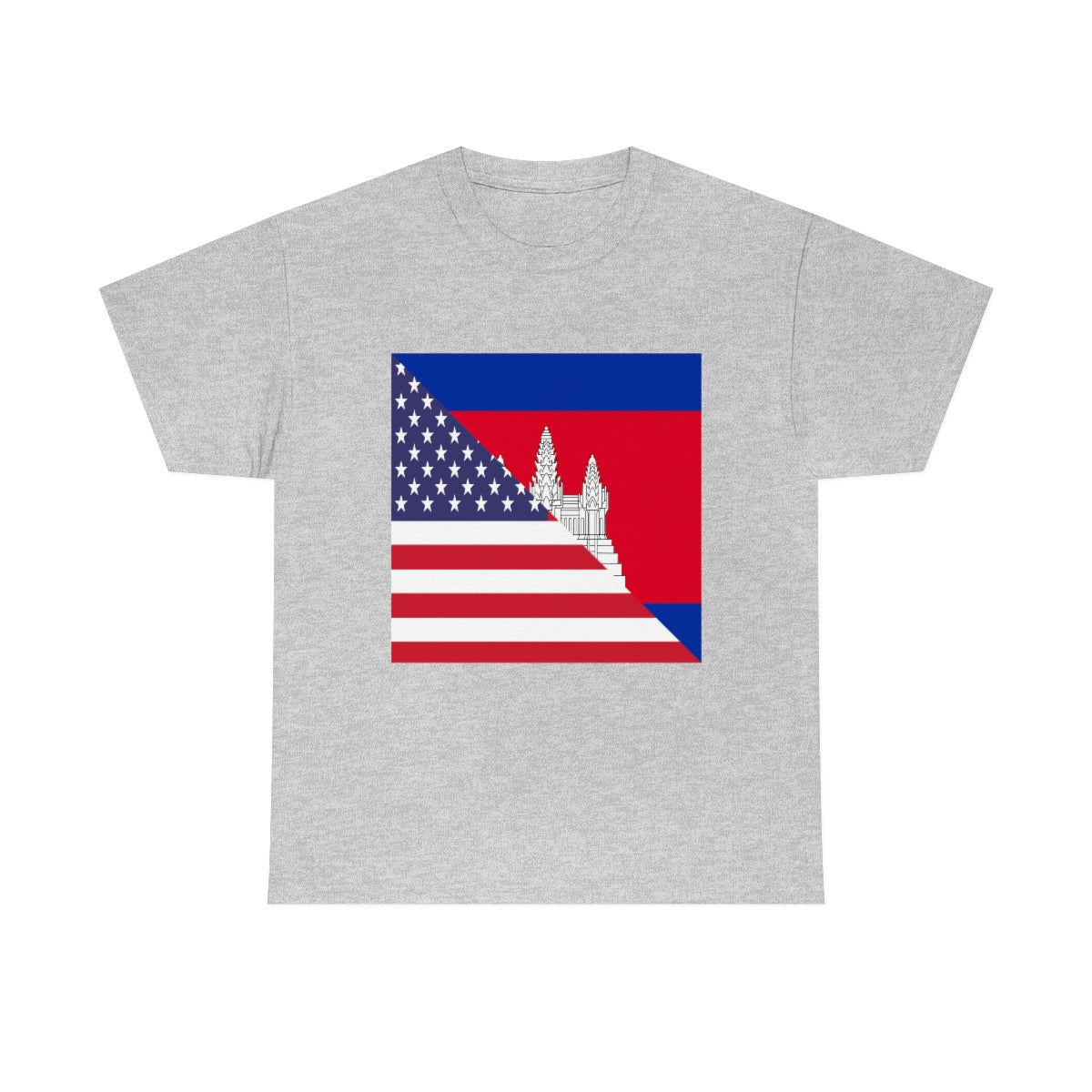 Cambodian American Flag Half Cambodia USA T-Shirt | Unisex Tee Shirt