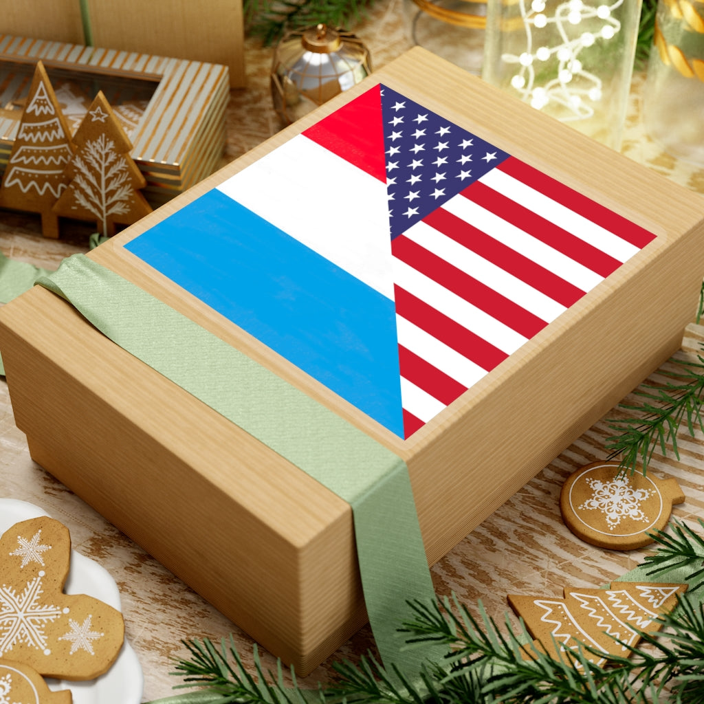 Luxembourg American Flag Sticker | Luxembourger USA Stickers