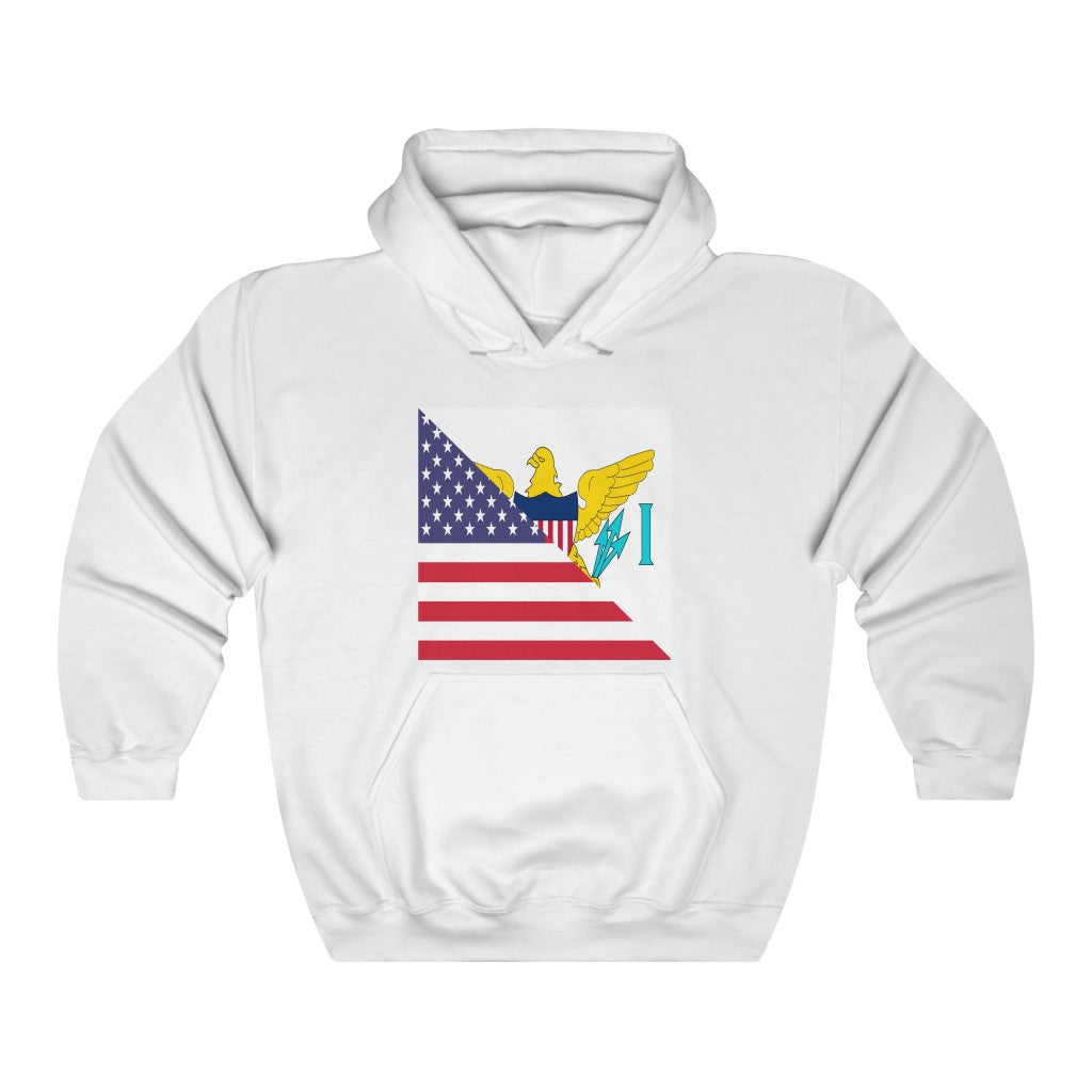 Virgin Islands American Flag Hoodie  | Unisex Half Islander USA Pullover