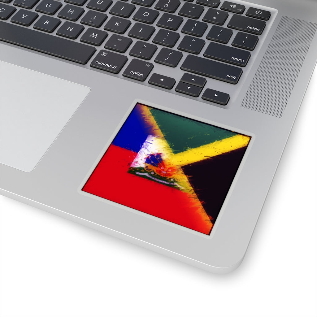 Haitian-Jamaican Flag Sticker