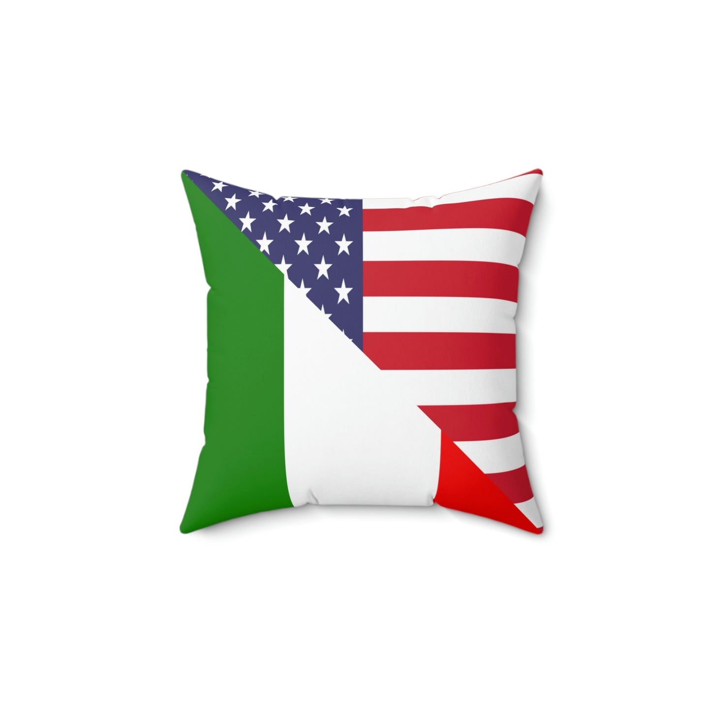 Italian American Flag Italy Italiano USA Spun Polyester Square Pillow