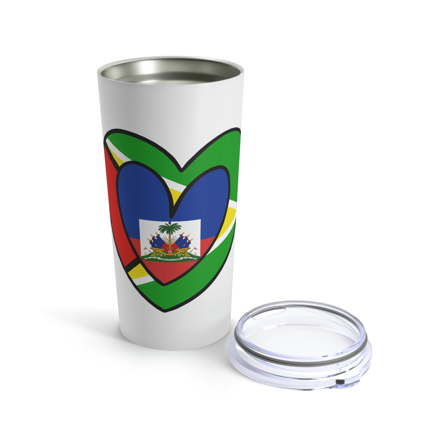 Guyanese Haitian Flag Inner Heart Guyana Haiti  Tumbler 20oz