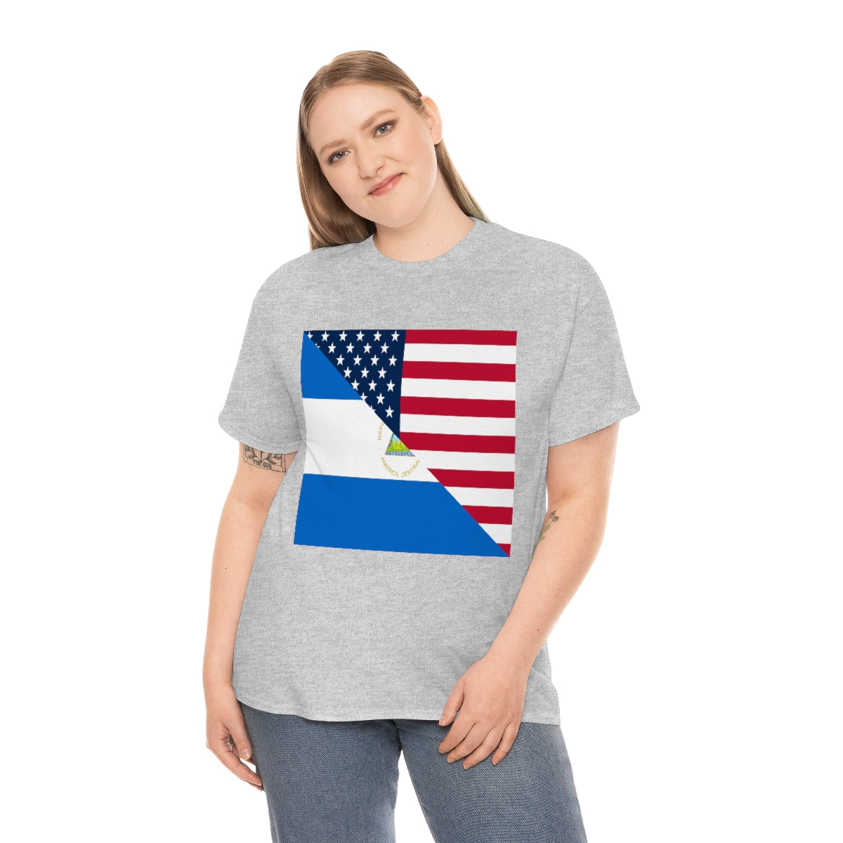 Nicaragua American Flag T-Shirt | Unisex Nicaraguan USA Tee Shirt