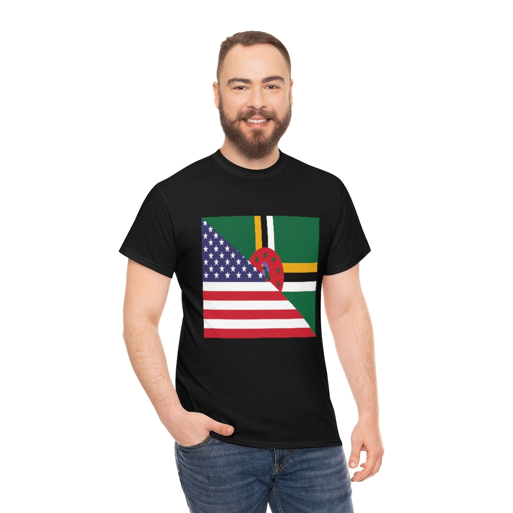 Dominica American Flag Tee Shirt | Dominican USA Tshirt