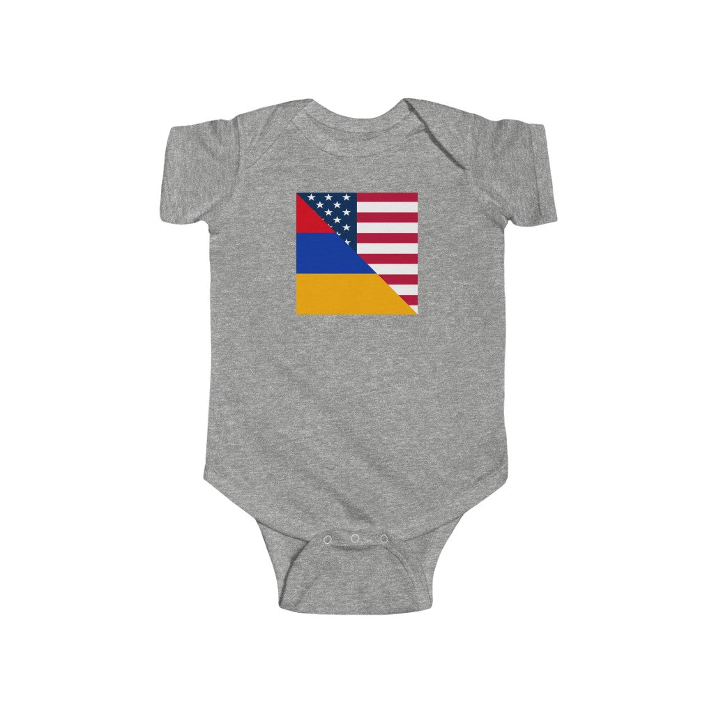 Armenian American Flag Baby Bodysuit | Unisex Armenia USA