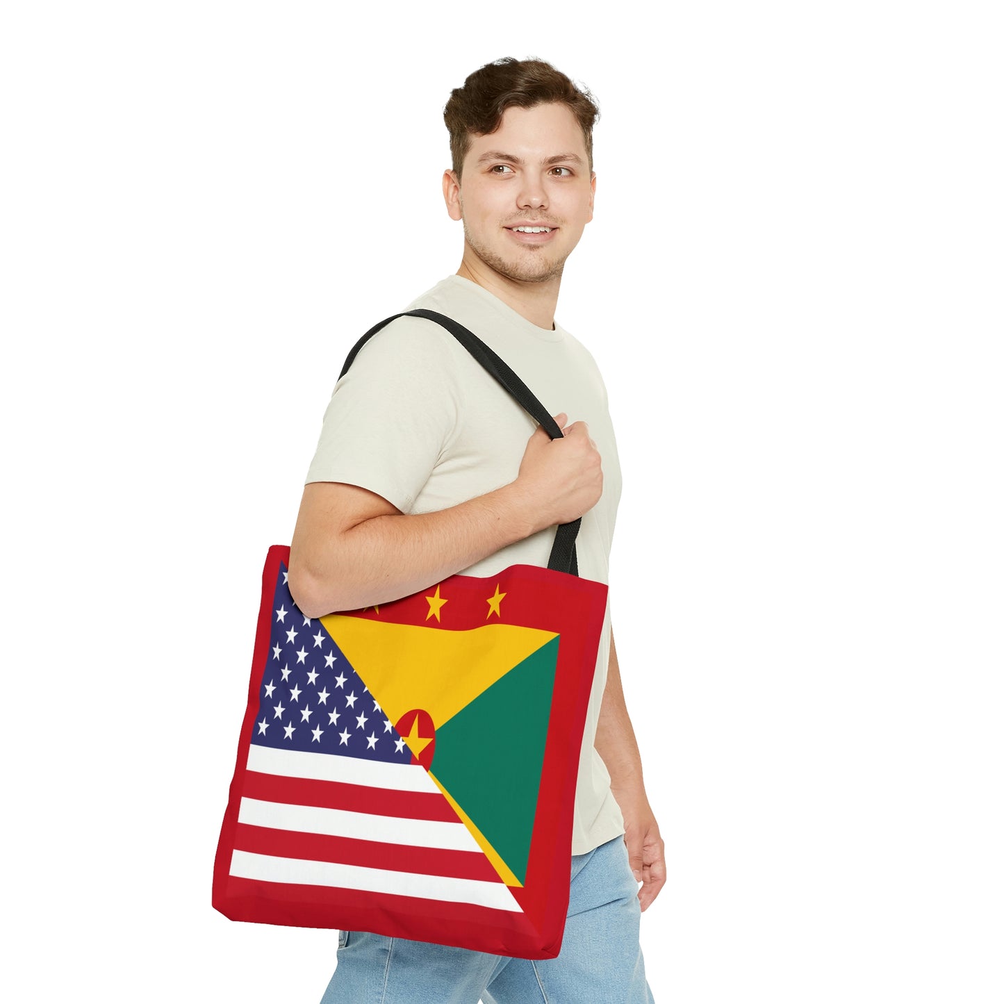 Grenadan American Flag Half Grenada USA Tote Bag | Shoulder Bag