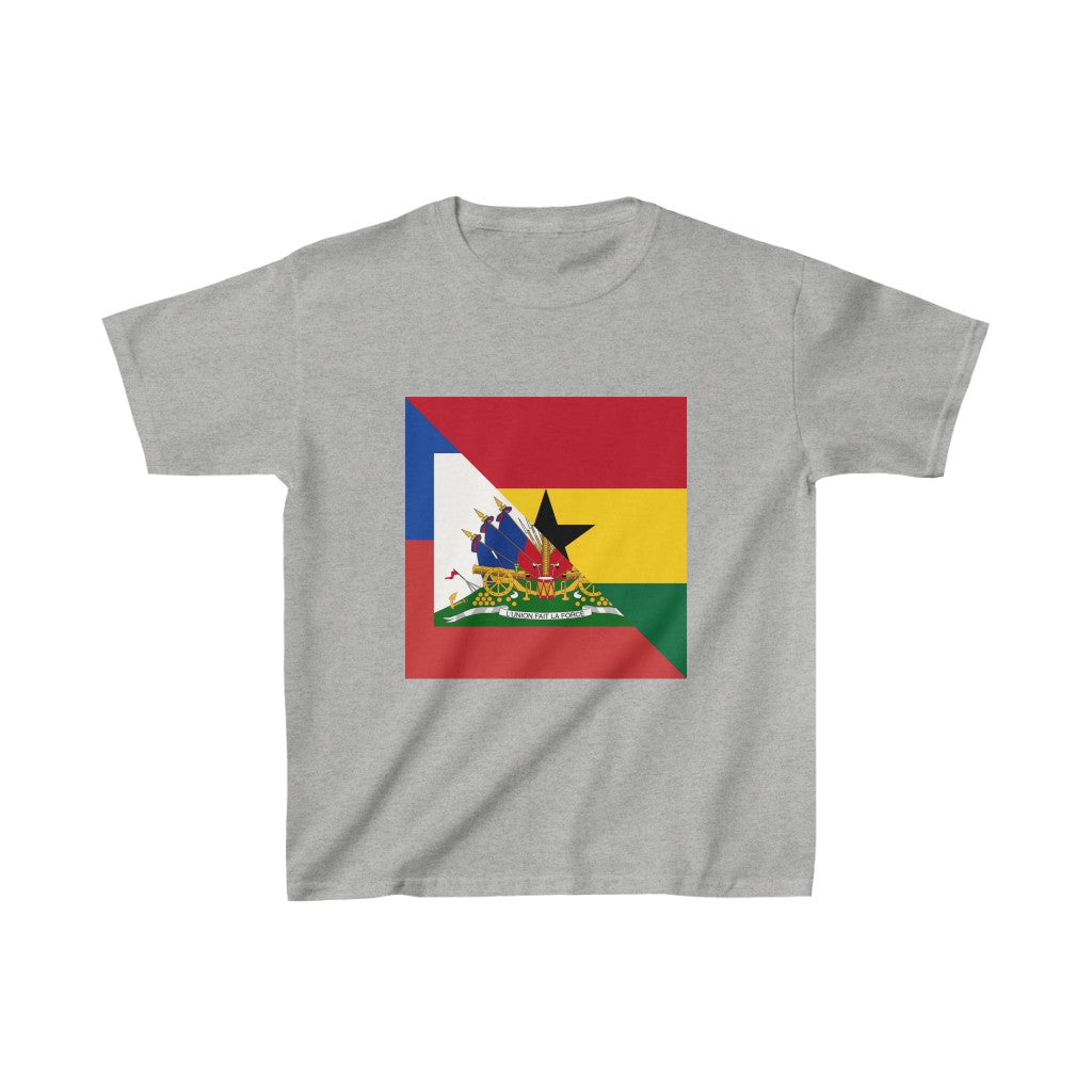 Kids Haitian Ghanaian Flag | Half Haiti Ghana T-Shirt | Unisex Tee Shirt